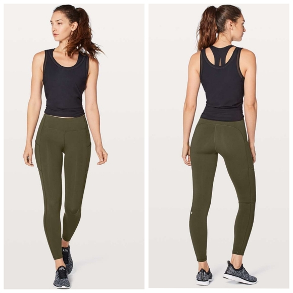 LULULEMON Speed Up Tight DWR 28" Dark Olive W5az0s 10 - Picture 1 of 6